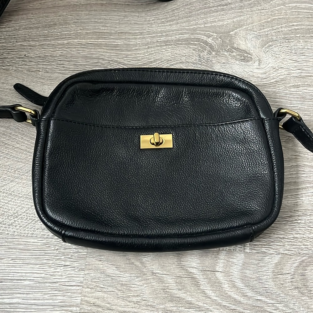 Black leather vintage J Crew purse
